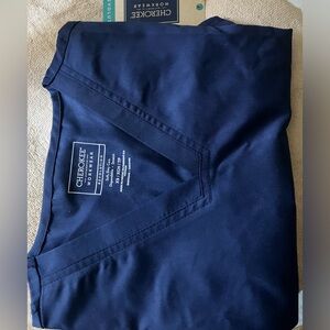 Cherokee Workwear Revolution V-Neck Top in Blue